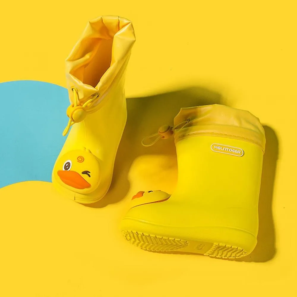 Yellow 150Children's Cartoon Pvc Rubber Waterproof Rain Boots Fashion Classic Baby Water Shoes Rabbit Frog Dolls Boys Girls